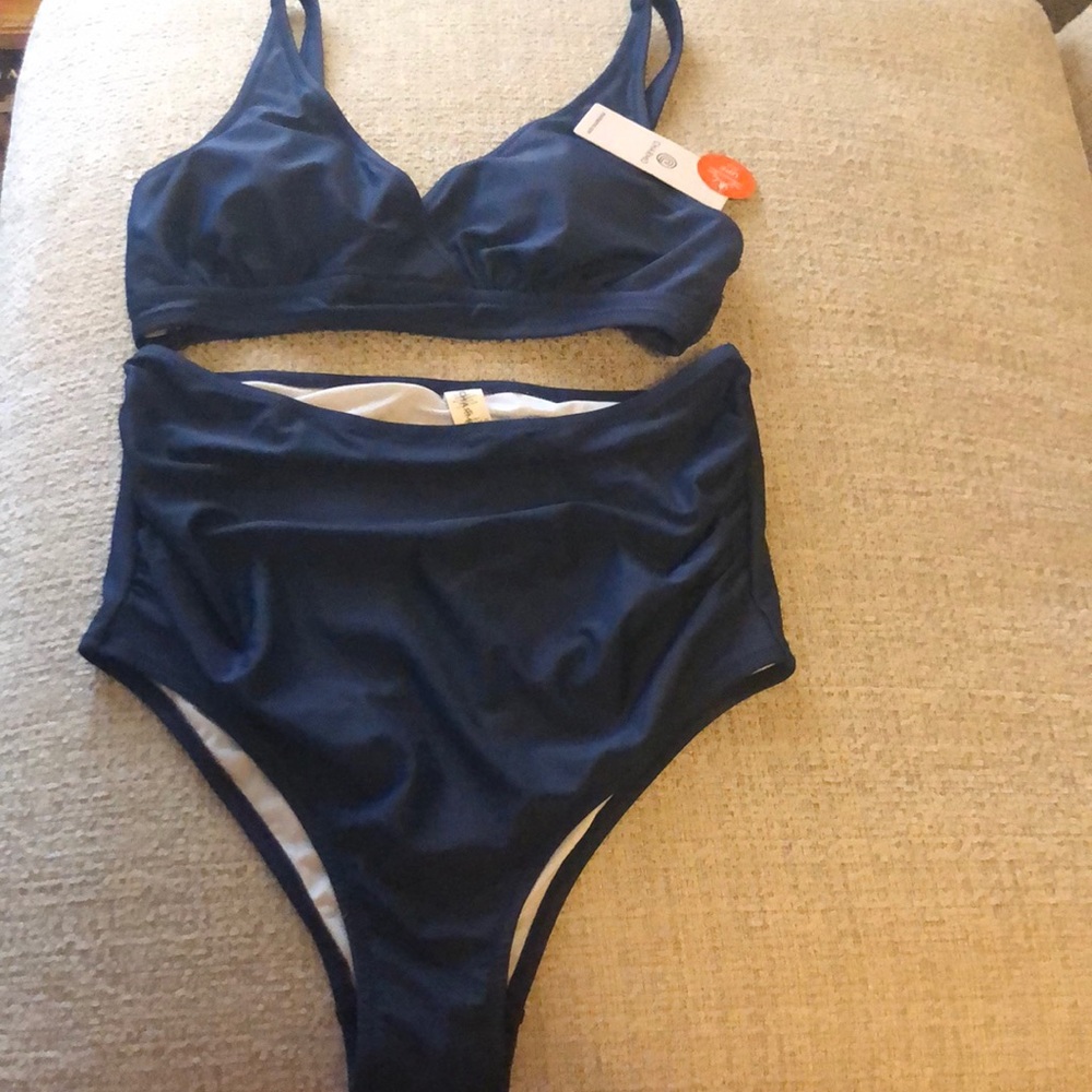 Charmo High Waisted Maternity Swimsuit Bikini Set V Neck Pregnancy  Push Up.